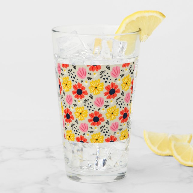 Vårblommigt mönster  glaskopp (Bakside Is)