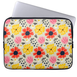 Vårblommigt mönster laptop fodral