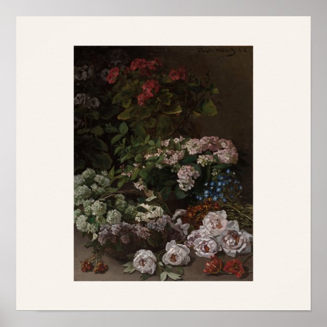 Vårblommor av Monet - Fyrkantig affisch (Framsidan)