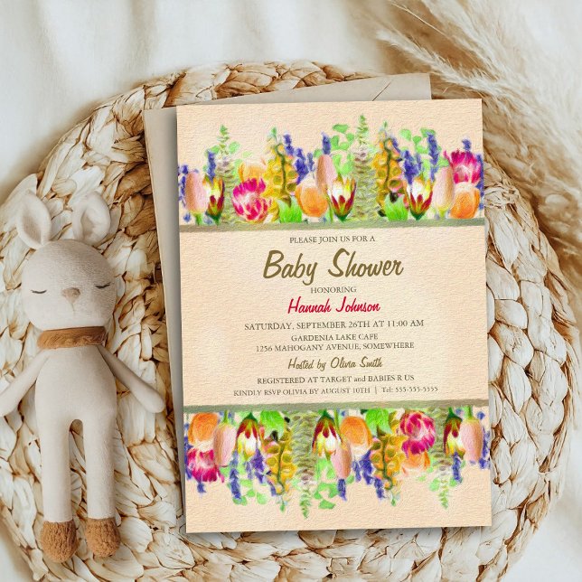 Vårblommor Baby Shower Inbjudningar (Skapare uppladdad)