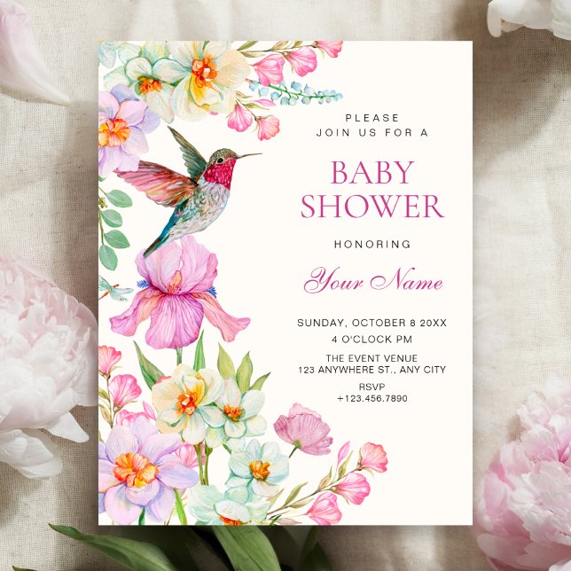 Vårblommor blommar baby shower inbjudningar (Skapare uppladdad)