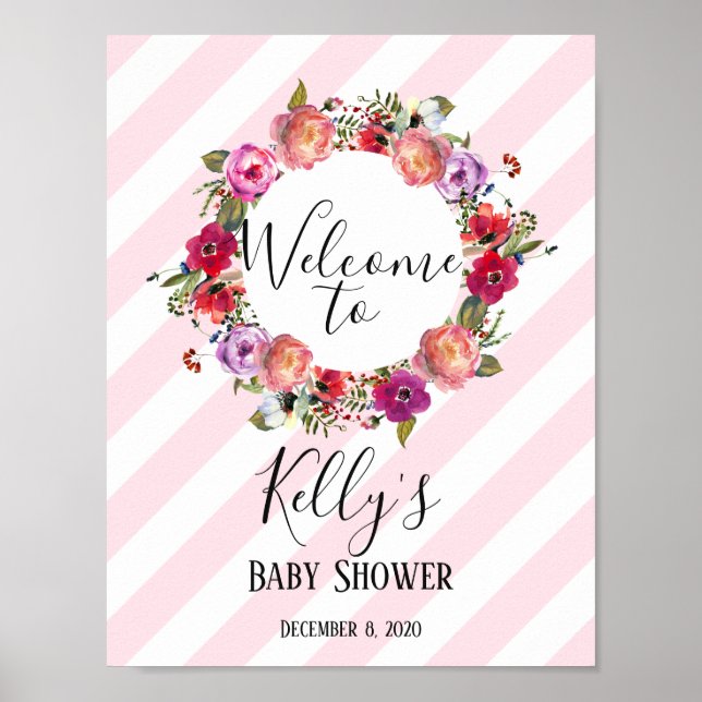 vårblommor, blommig, välkomstskylt poster (Framsidan)