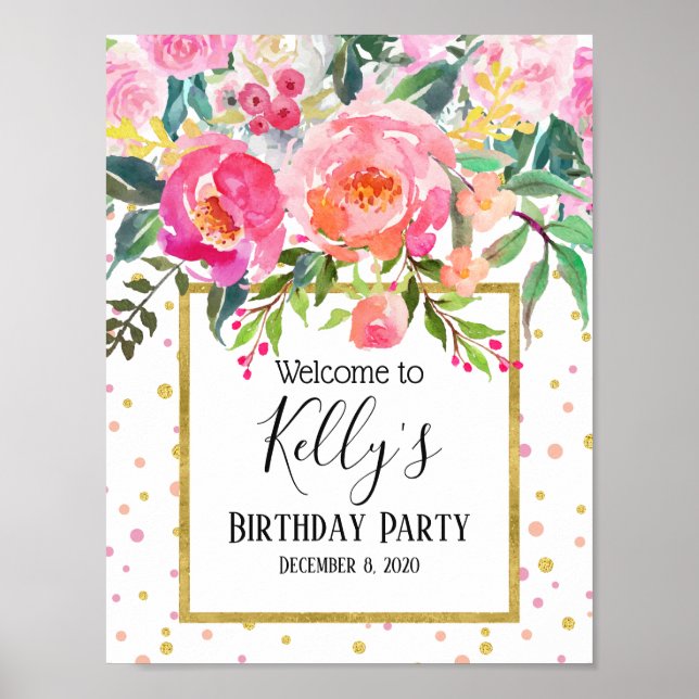 vårblommor, blomster, välkomstskylt poster (Framsidan)