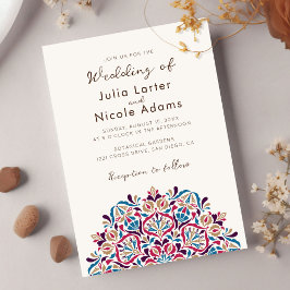 Vårblommor Delight Mandala Bröllop Inbjudningar