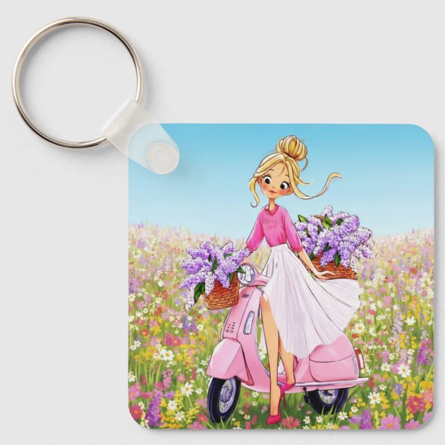Vårblommor Design Nyckelring (Framsida)