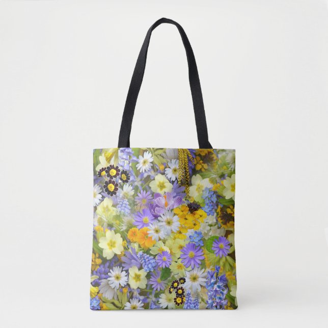 vårblommor handväskor tygkasse (Framsida)
