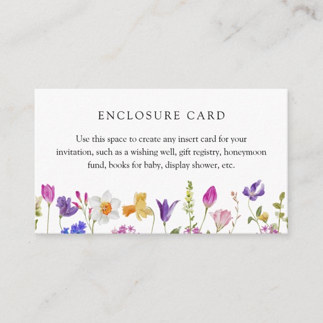 Vårblommor Inneslutande Kort (Framsida)