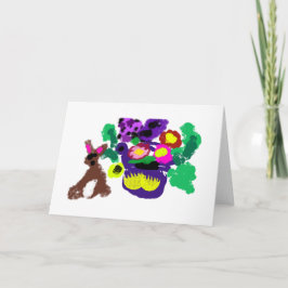 Vårblommor Kanin glädje Kort