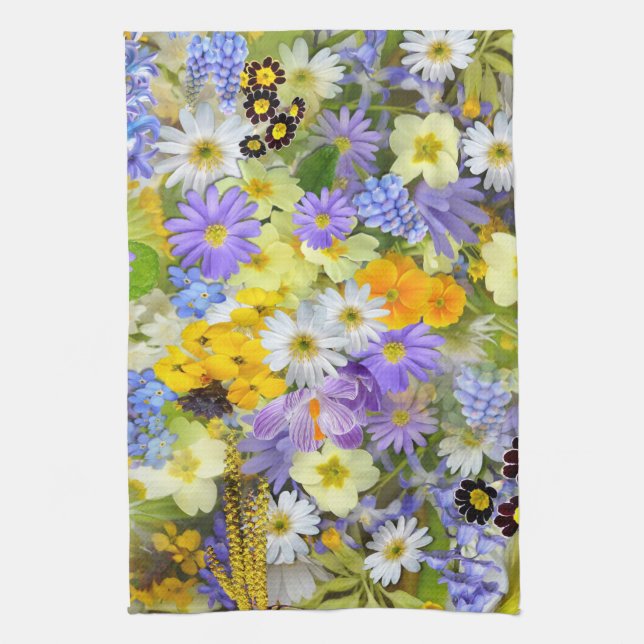 vårblommor kökshandduk (Vertikal)