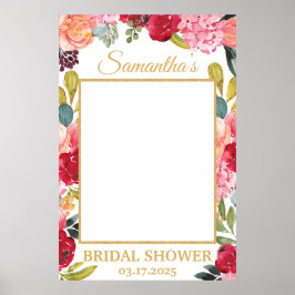 Vårblommor Korall Ferskrosaburgunder Foto Rekvisit Poster