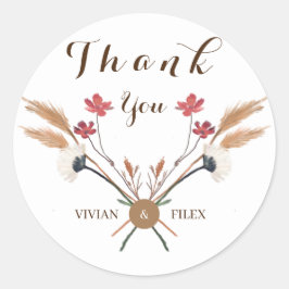 Vårblommor Kors Tack Och Namn Runt Klistermärke