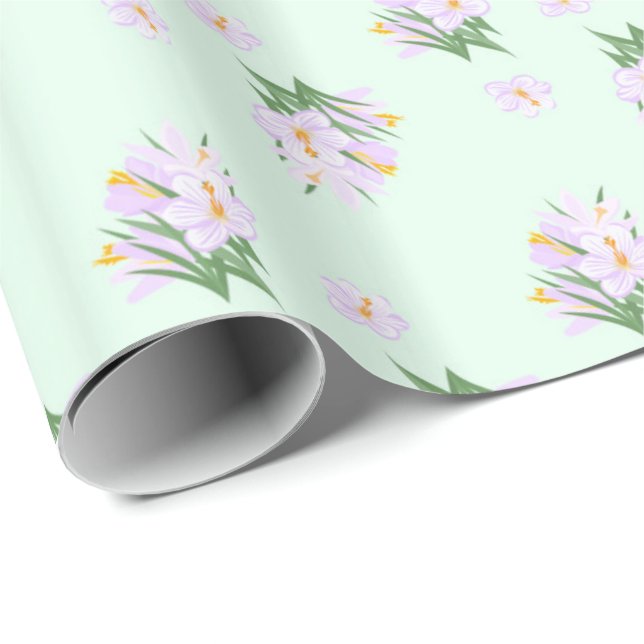 Vårblommor krokusar presentpapper (Rullad Hörn)