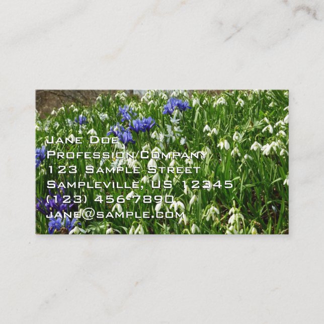 Vårblommor landskapsbild på kullen visitkort (Framsida)