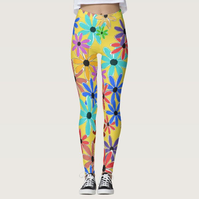 Vårblommor Leggings (Framsida)
