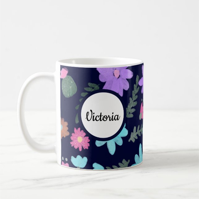 Vårblommor Mamma Namn Kaffemugg (Vänster)