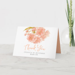 Vårblommor orange konst bröllop tack-kort kort