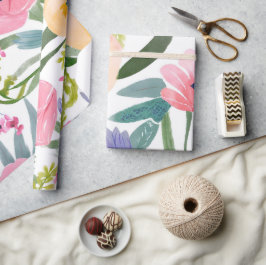 Vårblommor | Pastellblommig akvarell Presentpapper