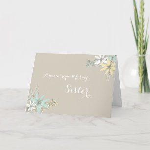 Vårblommor syster brudtärna inbjudan