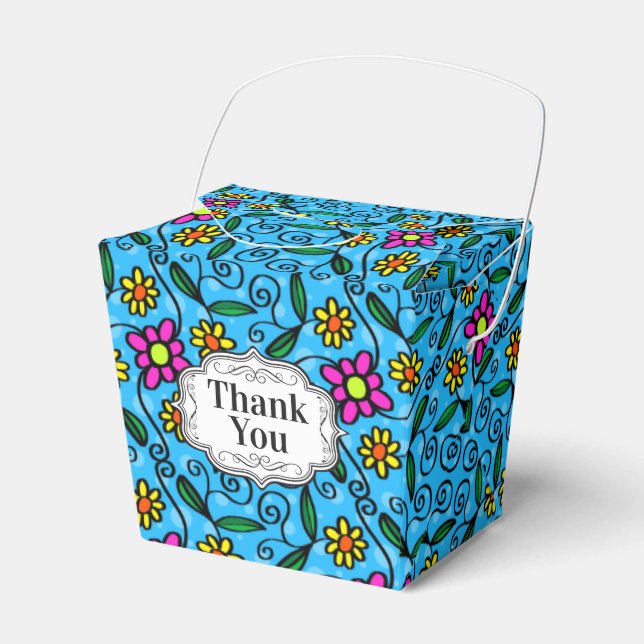 Vårblommor Tack Förmån Box Presentaskar (Framsidan Sidan)