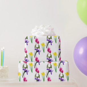 Vårblommor Tulpan Iris Narcisser Hantverk Presentpapper