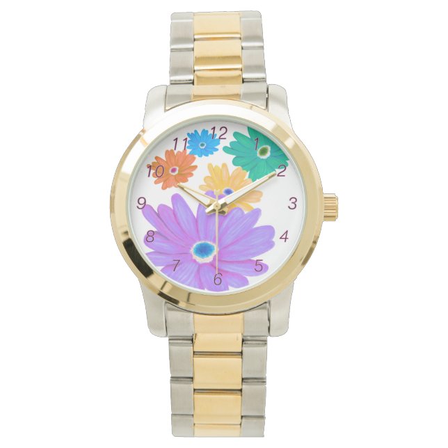 Vårblommor Urklocka Armbandsur (Framsida)