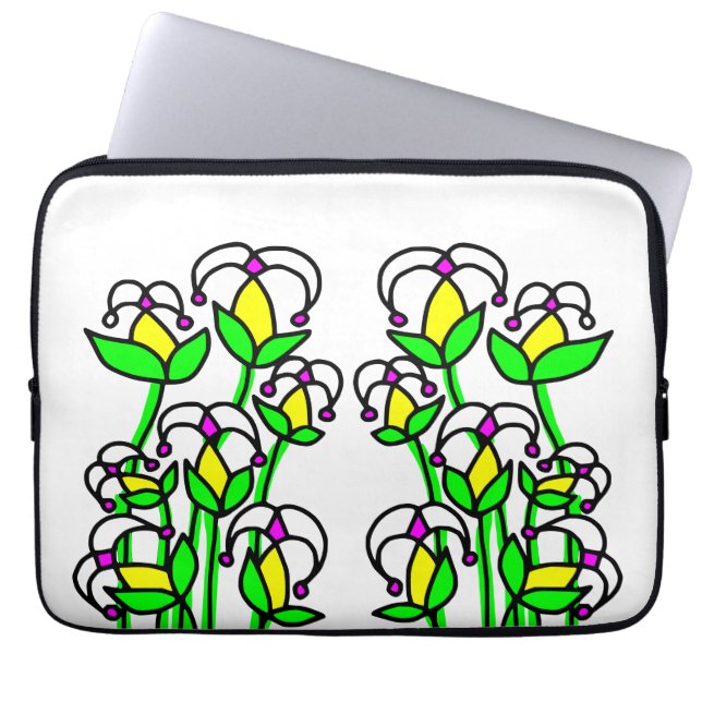 Vårblommor Whimsical 41 Laptop Fodral (Framsidan)