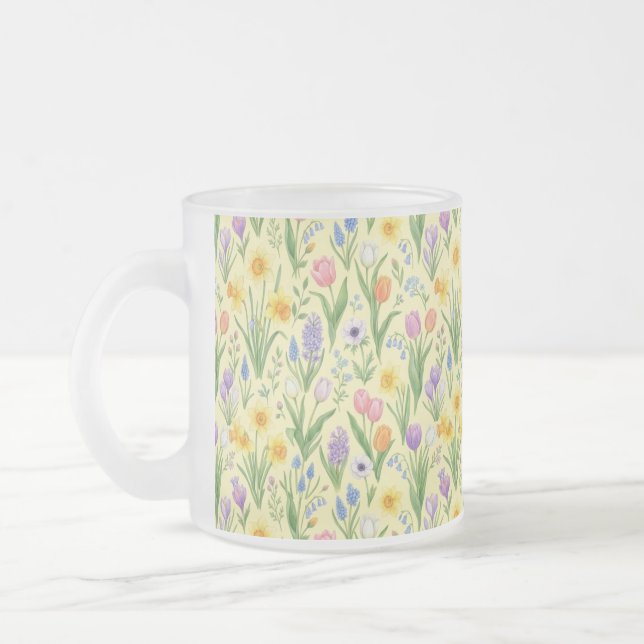 Vårblomning Utbrottsmönster Frostad Glasmugg (Vänster)