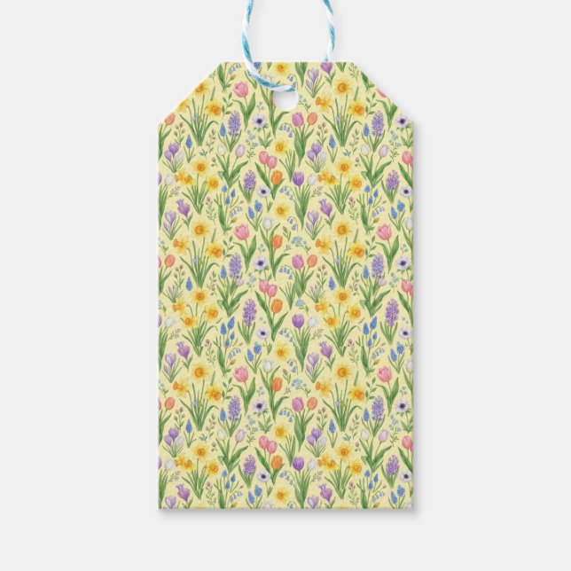 Vårblomning Utbrottsmönster Presentetikett (Framsidan)