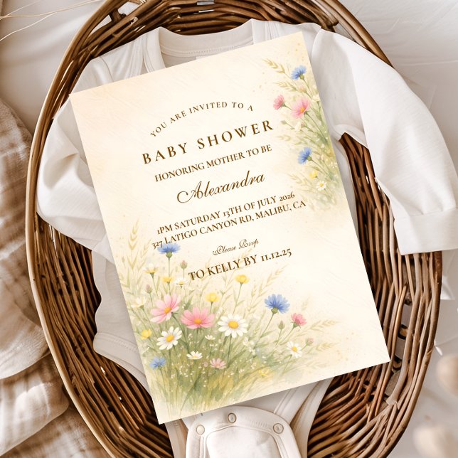 Vårblomsteräng Baby Shower Inbjudningar (Skapare uppladdad)