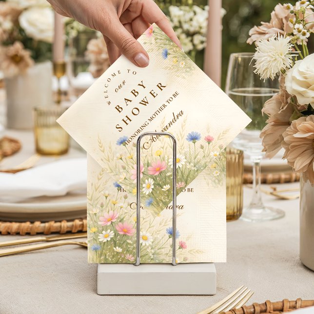 Vårblomsteräng Baby Shower Pappersservett (Skapare uppladdad)
