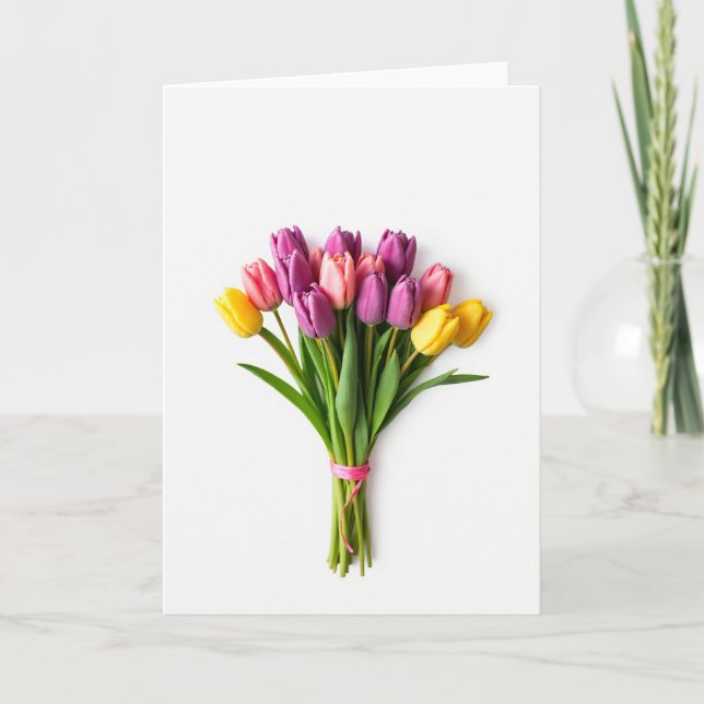 Vårblomsterbukett tom kort (Framsida)