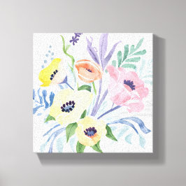 Vårblomsterbukett | Vacker blomsterakvarell Canvastryck