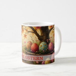 Vårblomstermagi med påskäggsprydnad kaffemugg
