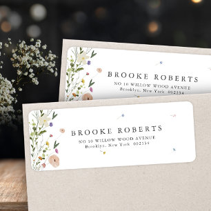 Vårblomsterträdgård Blommig Minimalistisk Adress Returadress Etikett