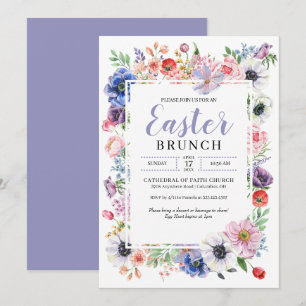 Vårblomsterträdgård Påskbrunch Inbjudningar