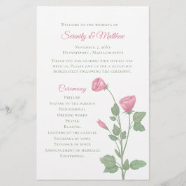 Vårblomsterträdgård Rosa Blommig Bröllopsprogram