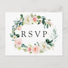 Vårbrudsljus blomsterkrans Bröllop RSVP vykort