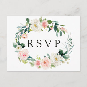 Vårbrudsljus blomsterkrans Bröllop RSVP vykort
