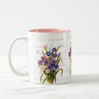 Vårbukett av Irises - firande av blommor Två-Tonad Mugg