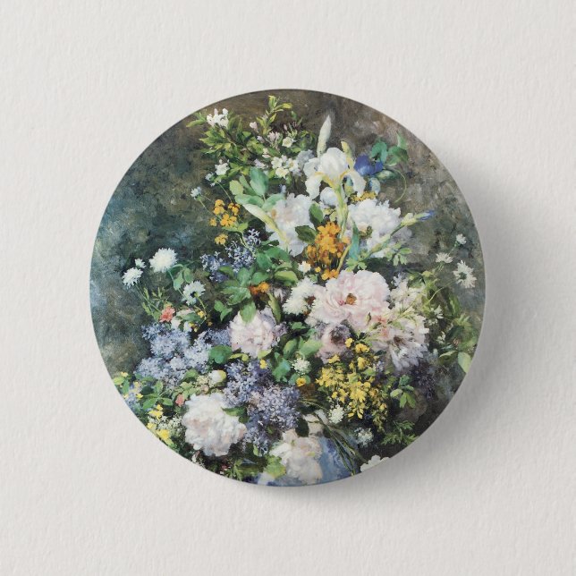 Vårbukett av Pierre Renoir, Återgivna blommor Knapp (Framsida)