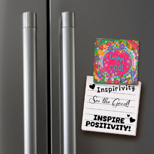 Vård är Coolans Rosa Blommigt Kindness Inspiritivi Magnet