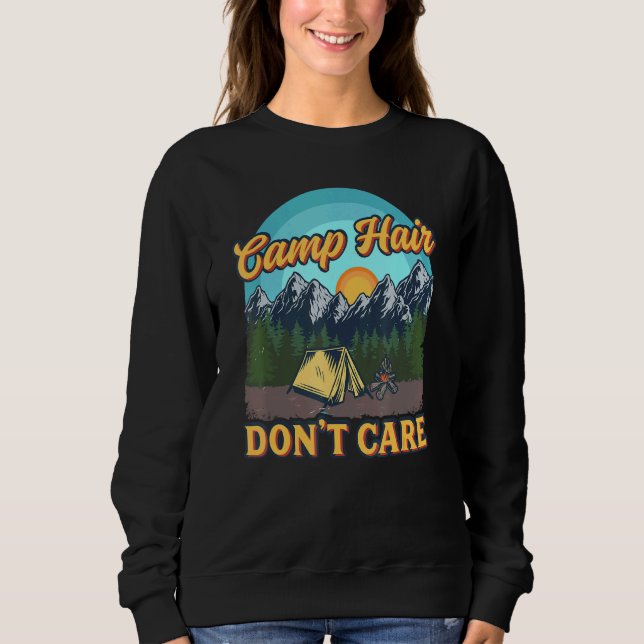 Vård av Camp Hair Dont - Roligt Camping Exdoor Hik T Shirt (Framsida)