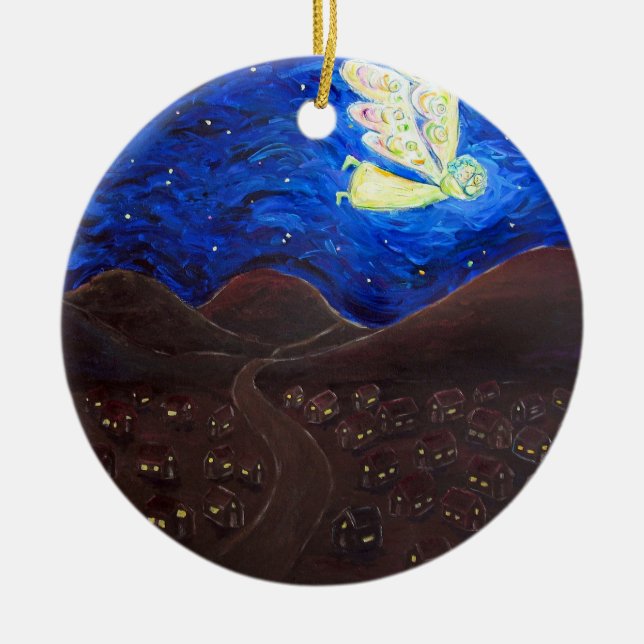 Vård av Soul Angel med Baby Gift Ornaments Julgransprydnad Keramik (Framsidan)