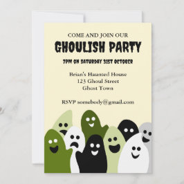 Värd för inbjudan till Spöken Ghoulish Halloween f