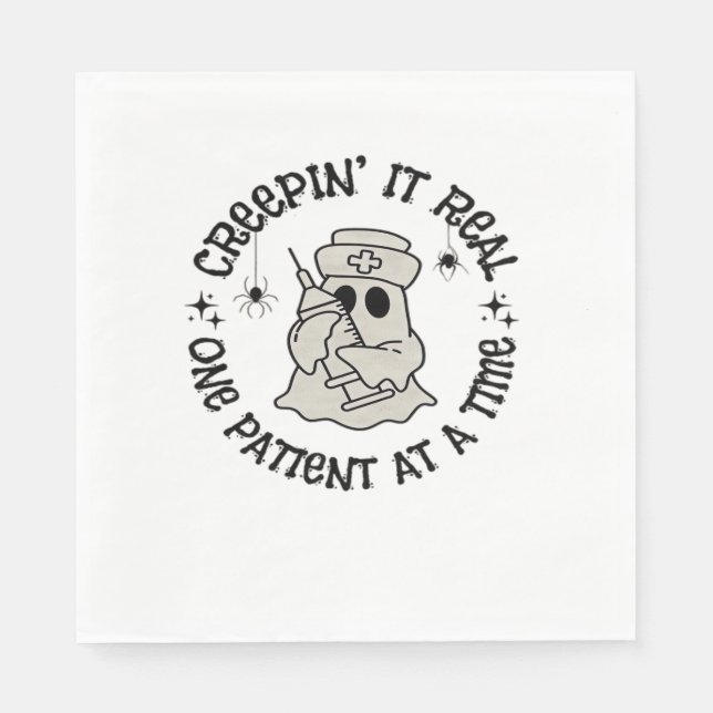 Vård Halloween, kräftande på en patient Pappersservett (Framsidan)