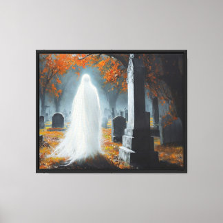 värd i Graveyard - hemsökt Halloween Wall Art Canvastryck
