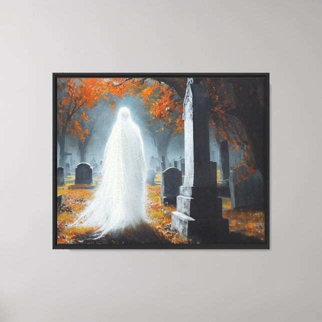 värd i Graveyard - hemsökt Halloween Wall Art Canvastryck (Framsida)