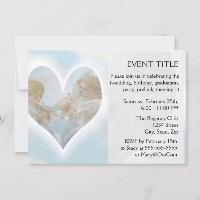 Vård och oroa Tjernubbar med Dovar i molnen. Inbjudningar (Framsida)