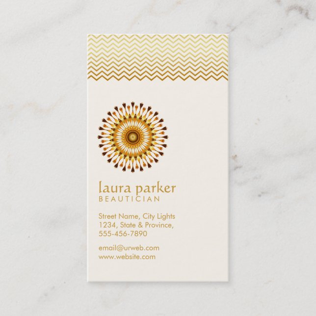 Vård- Spa för guld- meditation för Visitkort (Framsida)