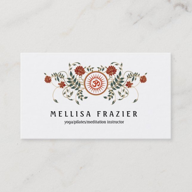 Vård- symbol för OM för lotusblommablommalogotyp Visitkort (Framsida)